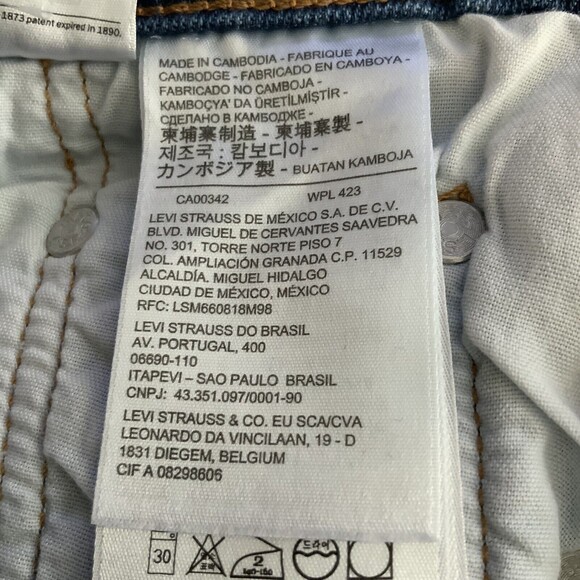 Levi's Premium 501 Jeans Blue Chewed Hem Skinny 24 - Picture 15 of 16